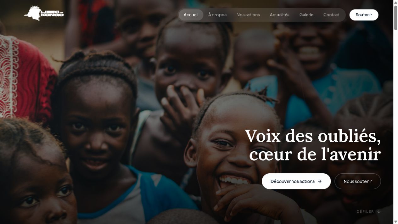 Screenshot of the Libiki Lya Kongo public website